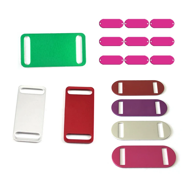 50*30 mm Colorful Wholesale Mini Rectangle Pet Collar Tag Custom Anodized Aluminum Blank Dog Tag