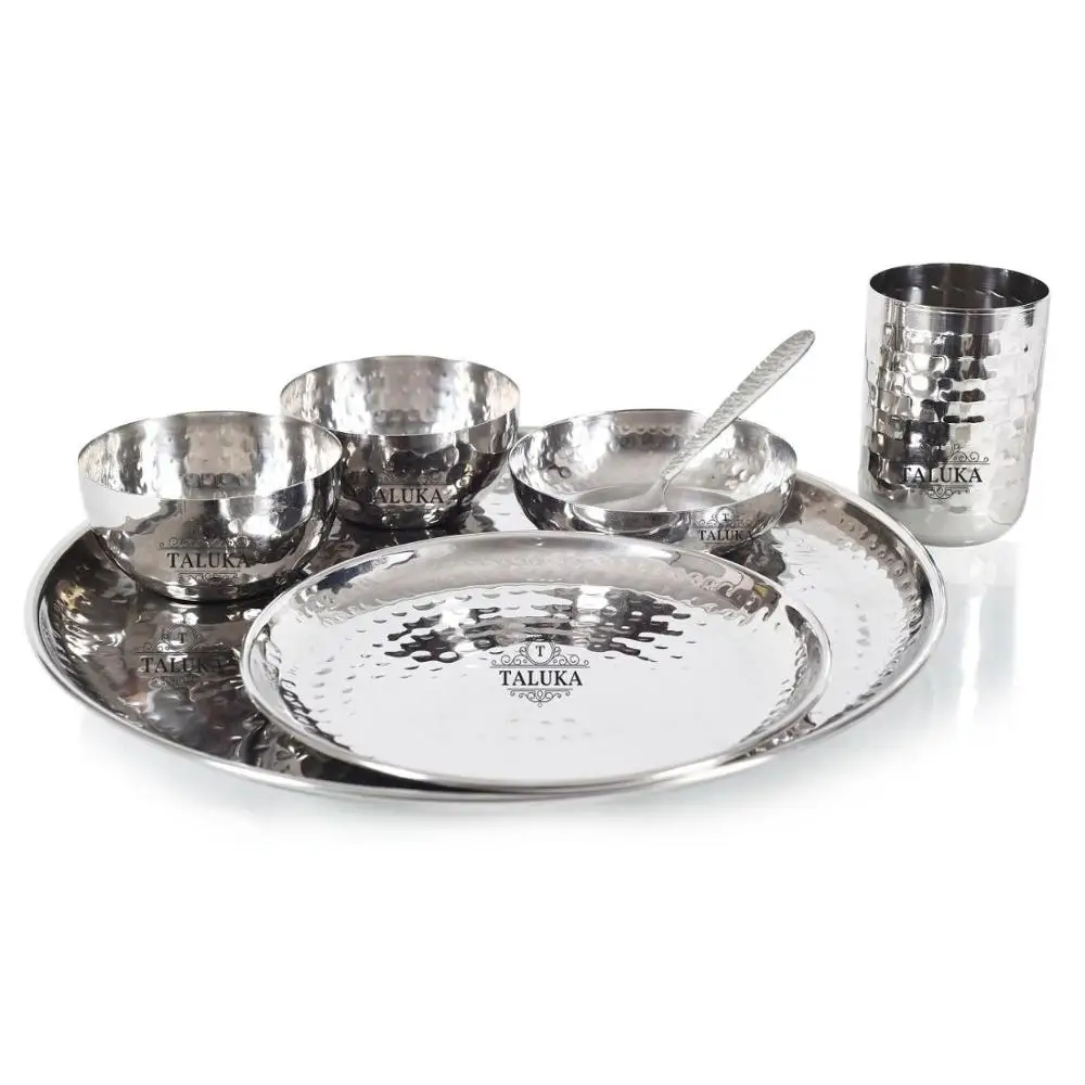 Best Selling Stainless Steel Hammered  Luxury Dinner Set