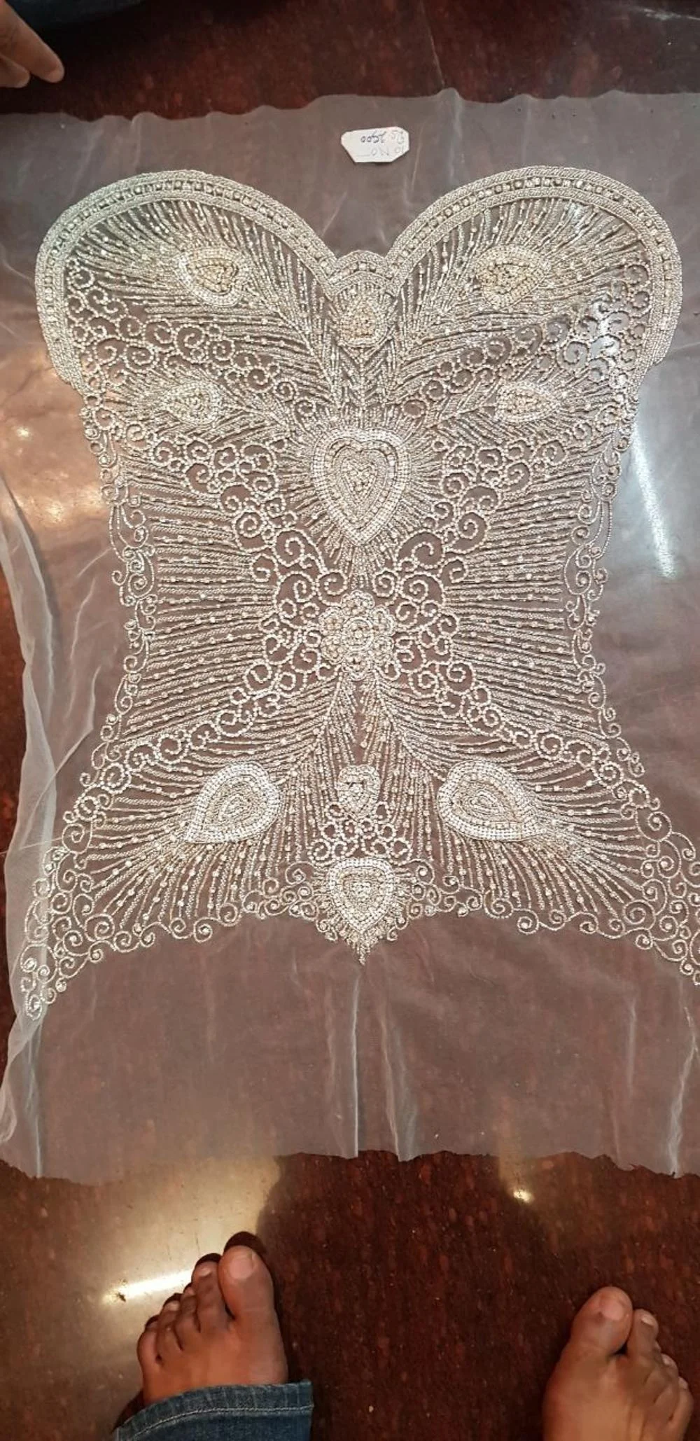 Hand embroidery designs Bead and sequin embroidery motif cross patches