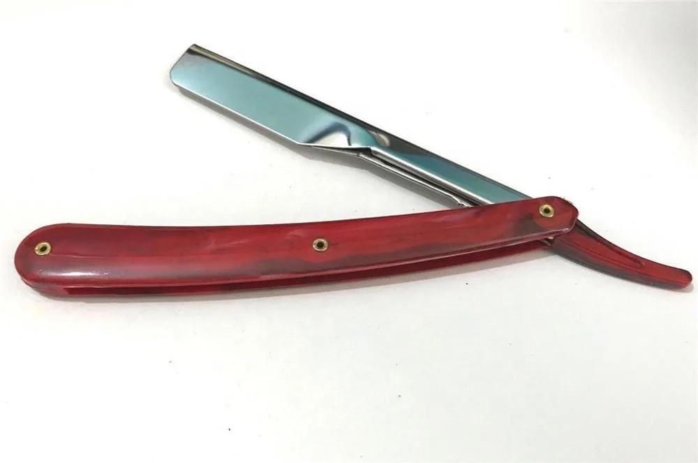 Wholesale barber razor with plastic handle, straight razor with plastic handle