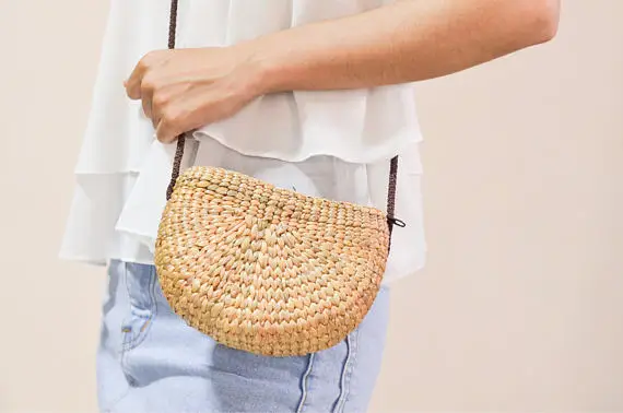 2019 hot product for summer  natural straw clutch bag, mini straw bag beach Vietnam