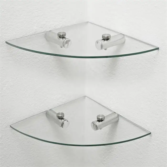 Wall mounted glass shelf  tempered glass shelves for bathroom/ living room