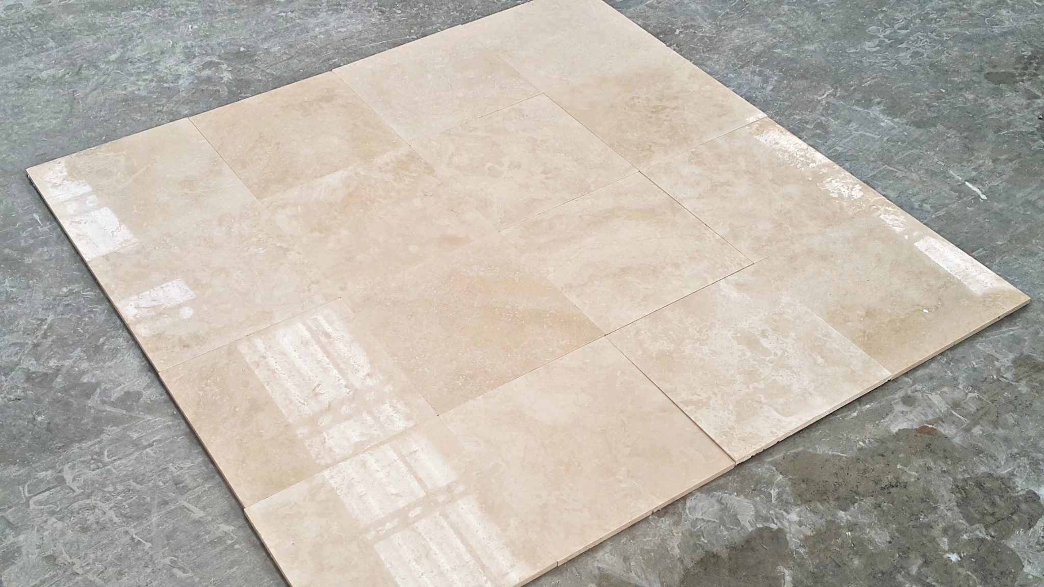 Light Travertine Tile Cross Cut Natural Stone Filled and Honed Modern Ivory Travertine Paver Stone Tiles Made in Turkey