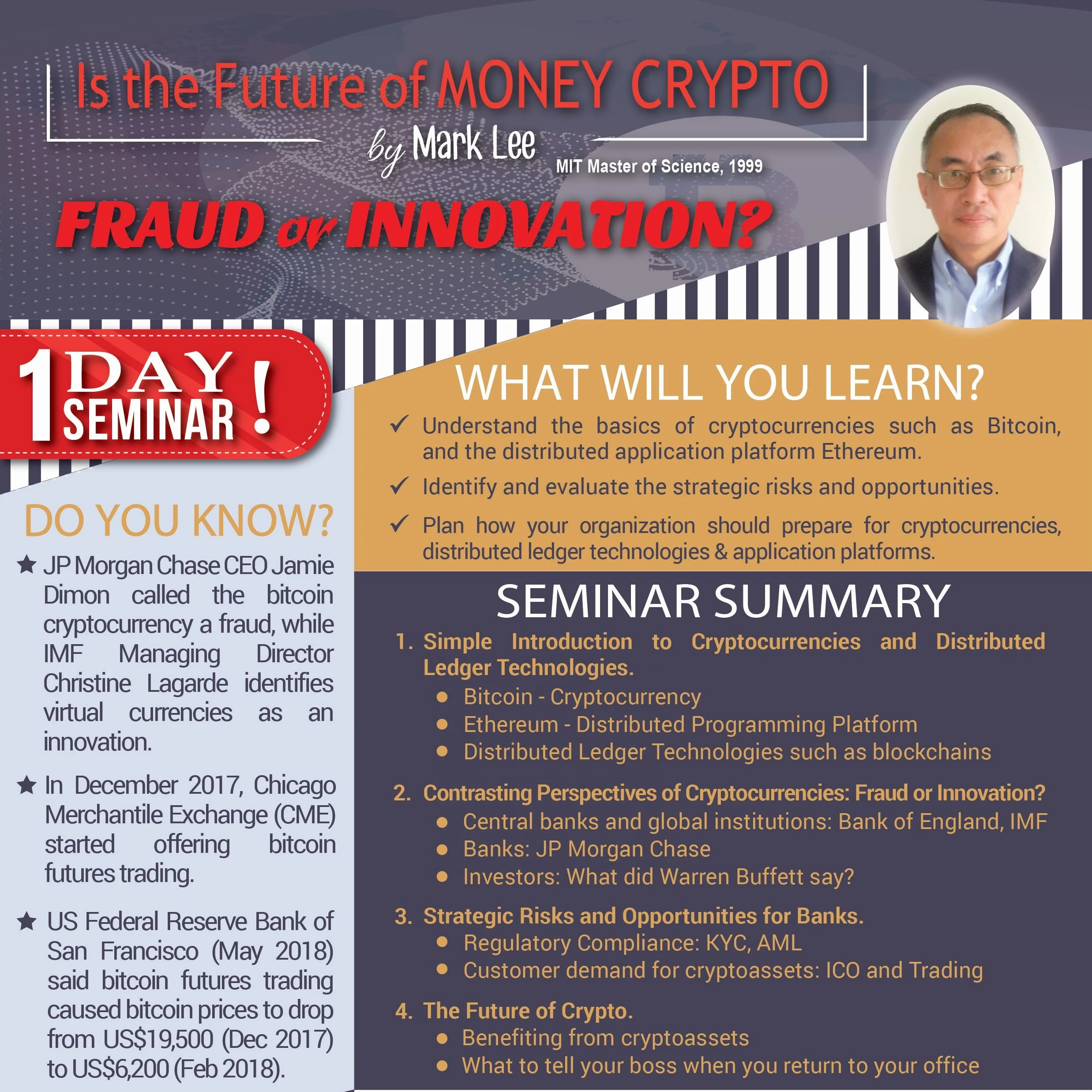 
CRYPTOCURRENCY: FRAUD or INNOVATION SEMINAR 