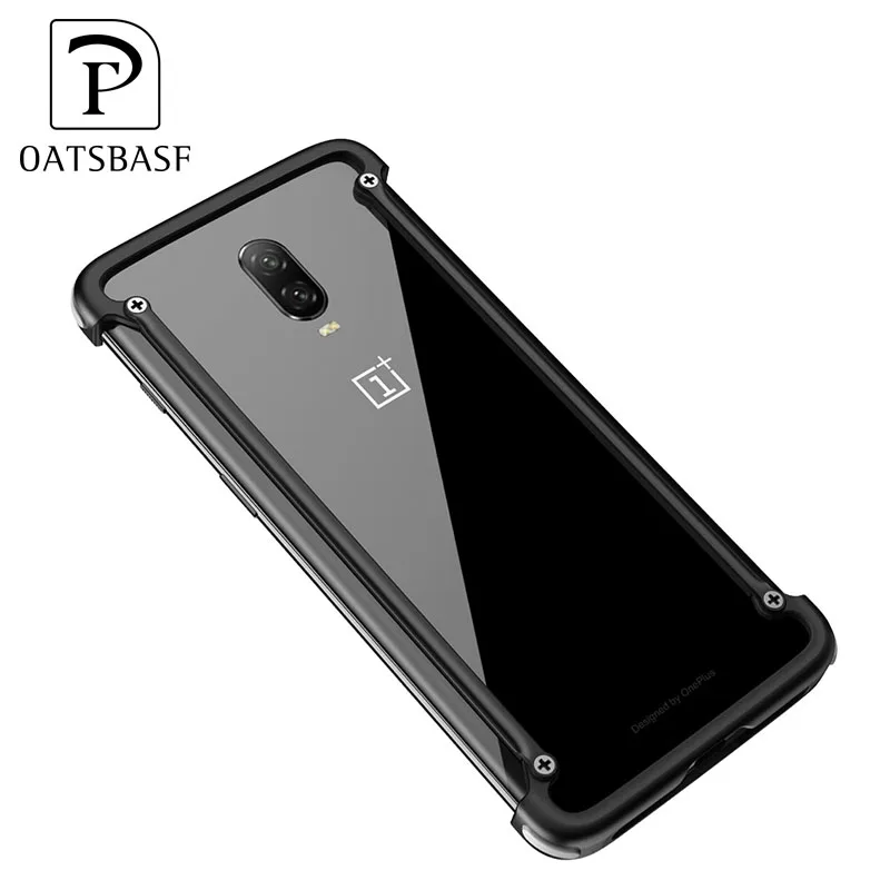 Fashion Accessories Air Cushion Aluminum Bumper Cover Metal Mobile Phone Case for One Plus 6T