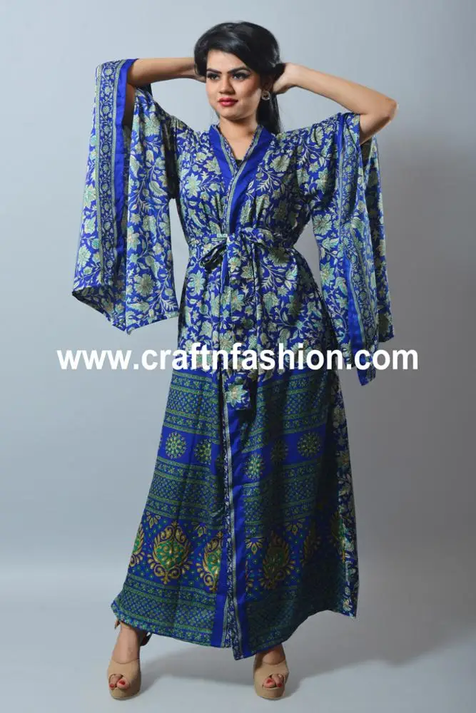 Swimsuit Kimono- Floral Handmade Silk Bikini Cover Up - Beach Wear Body Cover up - Sleepwear Robe - Summer Cardigan-Nightdress