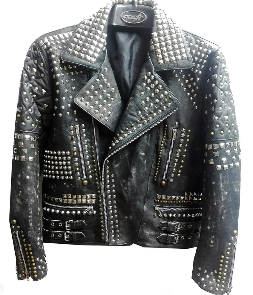 Heavy Metal - Punk Rock Star Studded Fitted Leather Jackets Unique Design unique design jackets