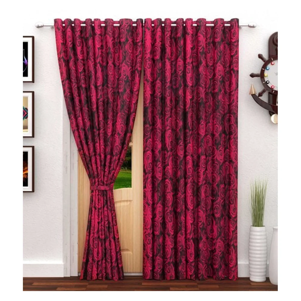 Hot Sale Home Decoration 100% Pure Cotton Material Long Door Curtains with Customized Print