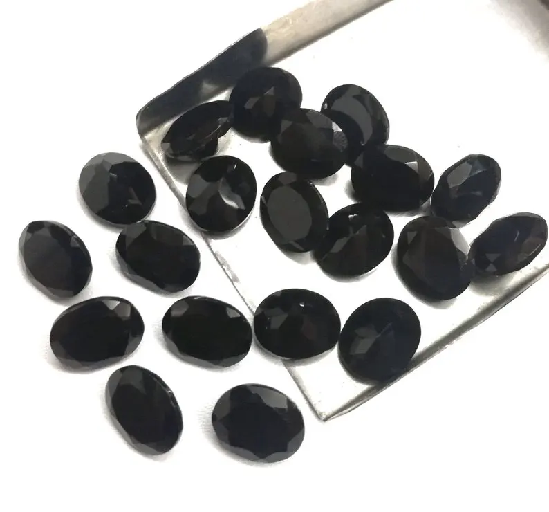 3x5mm Natural Loose Black Onyx Gemstone Oval Faceted Wholesale Sale Natural AAA Top Quality Gemstone black Onyx Stone jewellery