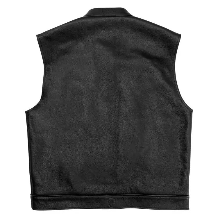Black Brand Club  Vests Biker Classic Genuine Leather Motorcycle Vest Wholesale Manufacturer