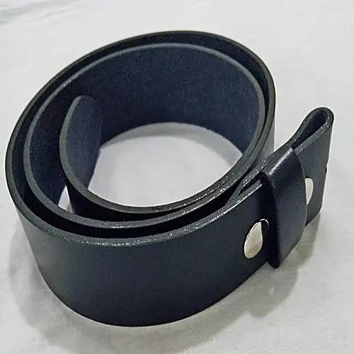 
BLACK SNAP-ON ITALIAN DESIGN LEATHER STRAP BELT 