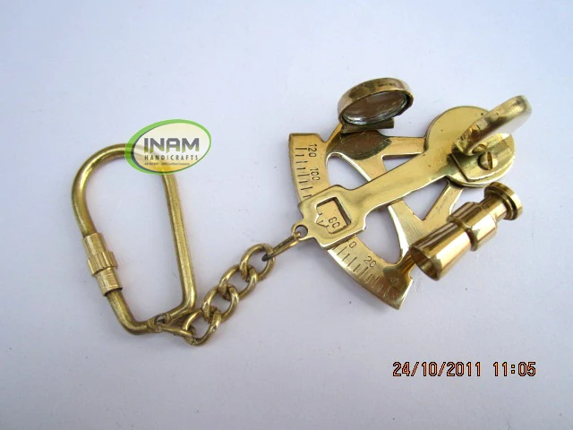 Extreme quality, Handmade Nautical Beautiful and designer brass sextant Key chain