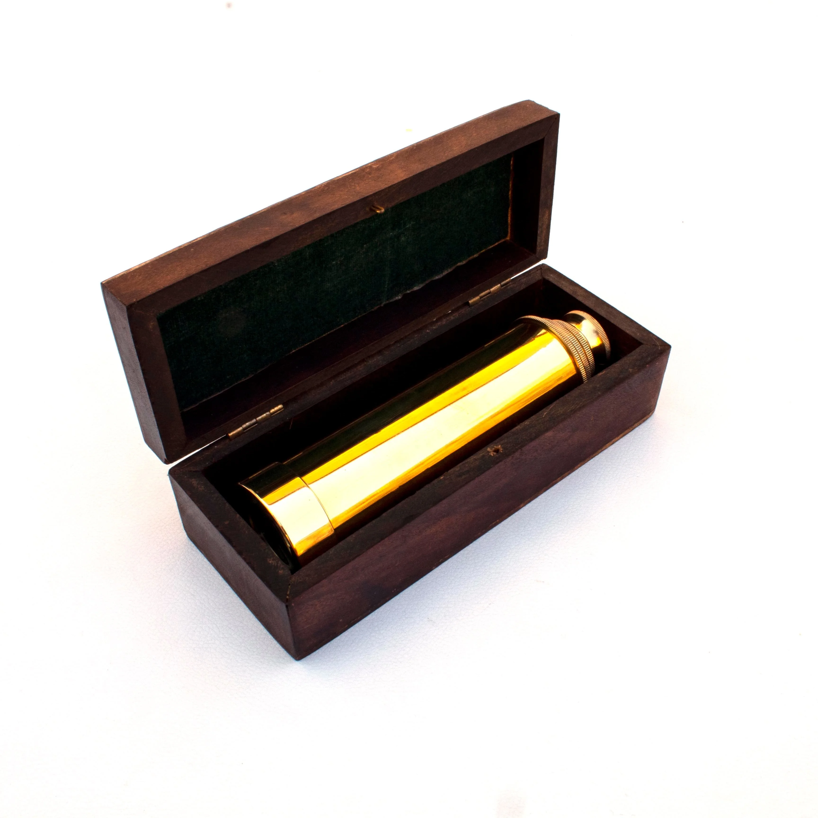 brass antique style classic decor monocular nautical telescope wooden box
