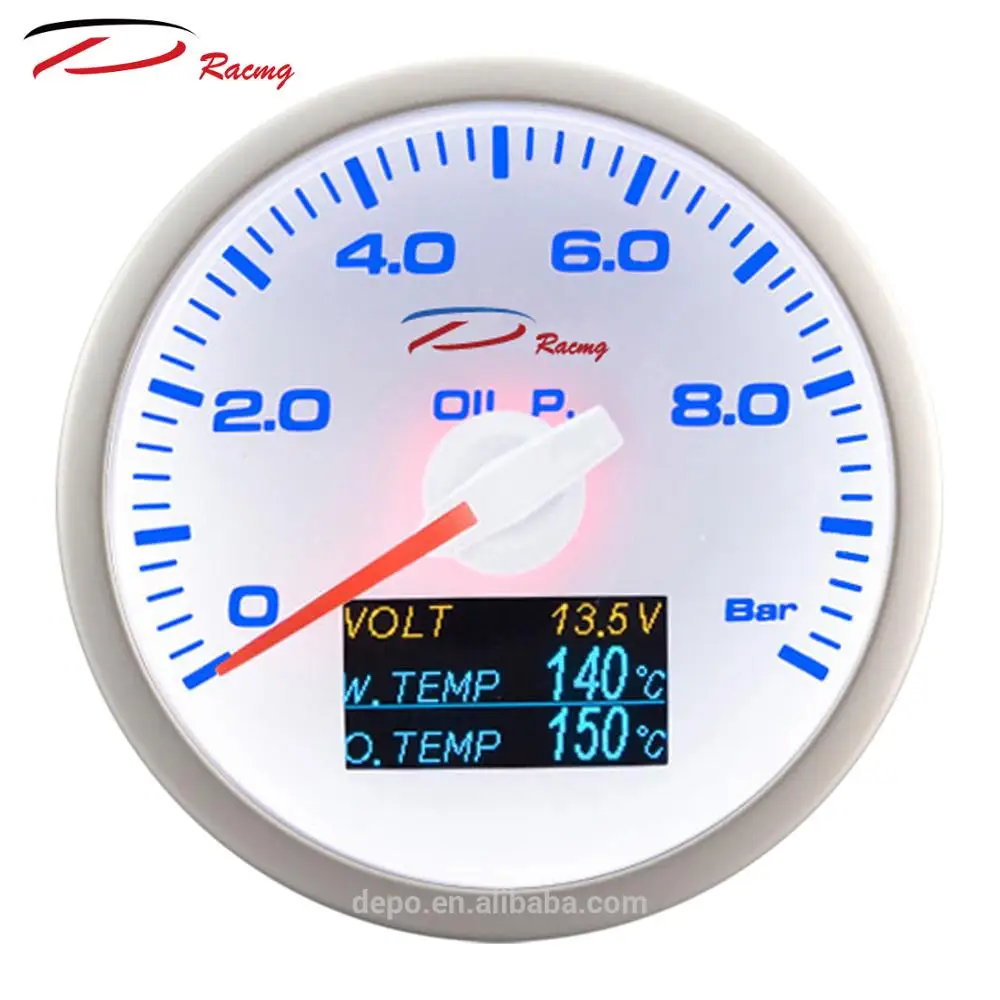 60mm Multi 4in1 Oil Pressure Volt Oil Temperature Water Temp Depo Racing Gauge