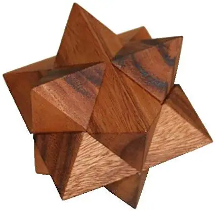
Large super 3d magic wooden cube brain teasers best star puzzle 