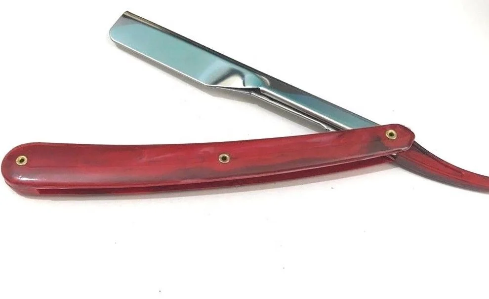 Wholesale barber razor with plastic handle, straight razor with plastic handle