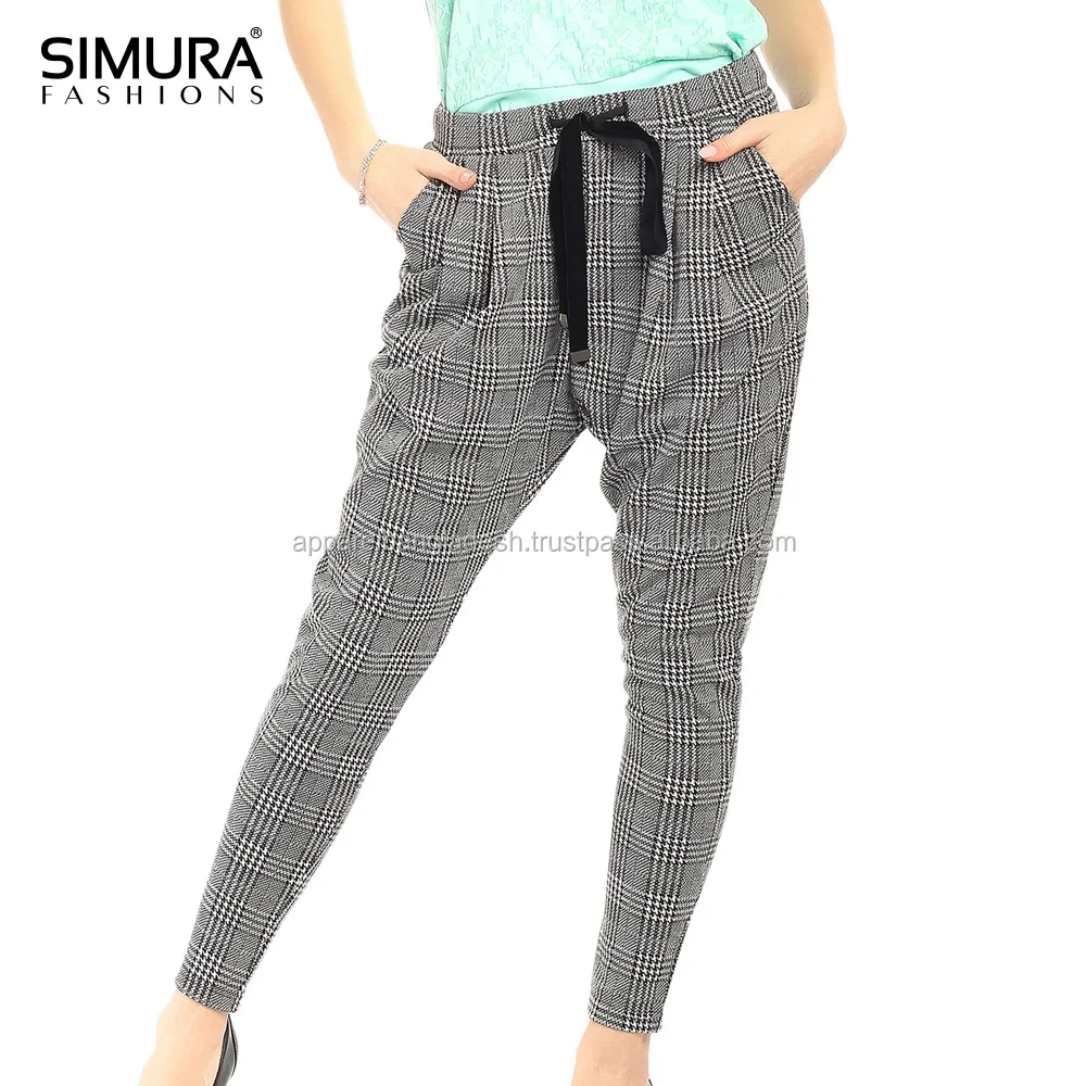 
Новая коллекция 2019, Фланелевые брюки с высокой талией для нормального использования 