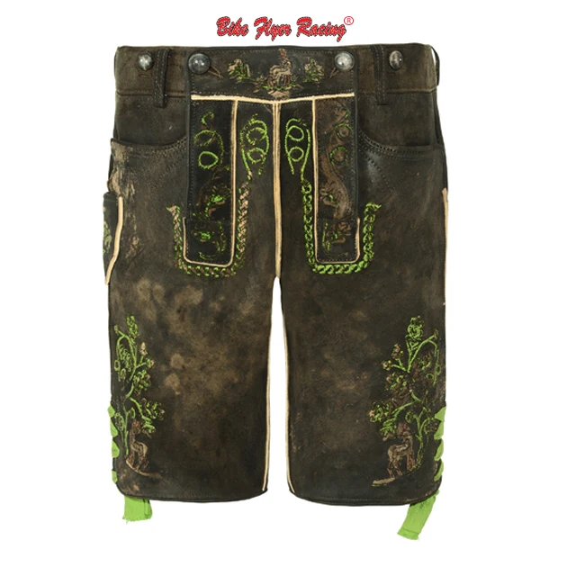 Мужские баварские ледерхозены из натуральной воловьей кожи с подходящими подтяжками шорты немецкий ледерхозен