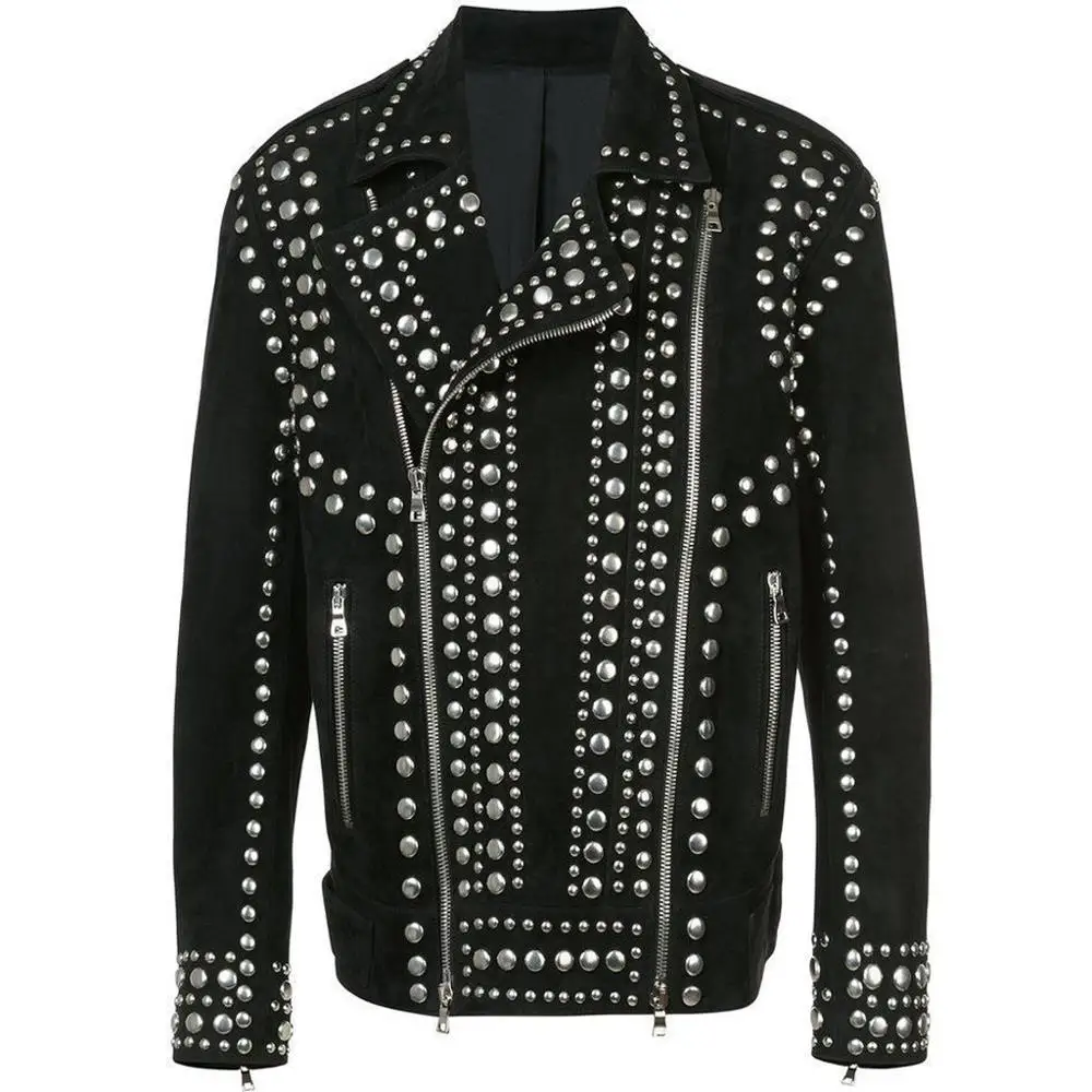 amazing style Suede Leather Fully Studded Men Leather Jackets