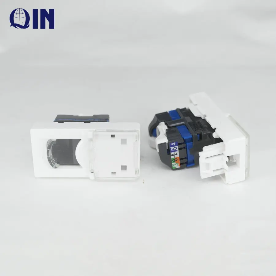 French type Single Port UTP RJ45 45*22.5mm face plate keystone Jack,  UTP Keystone Jack