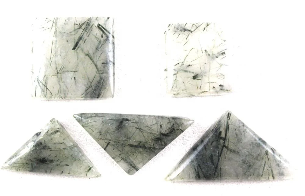 Super Shiny Black Rutile Loose Gemstone Multi Shape Flat Back Cabochons Top Quality Indian Manufracture Wholesale