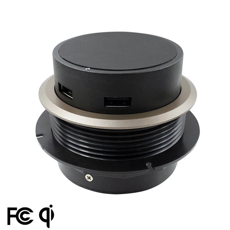 
Всплывающее беспроводное зарядное устройство Qi USB встроенная мебель медь 