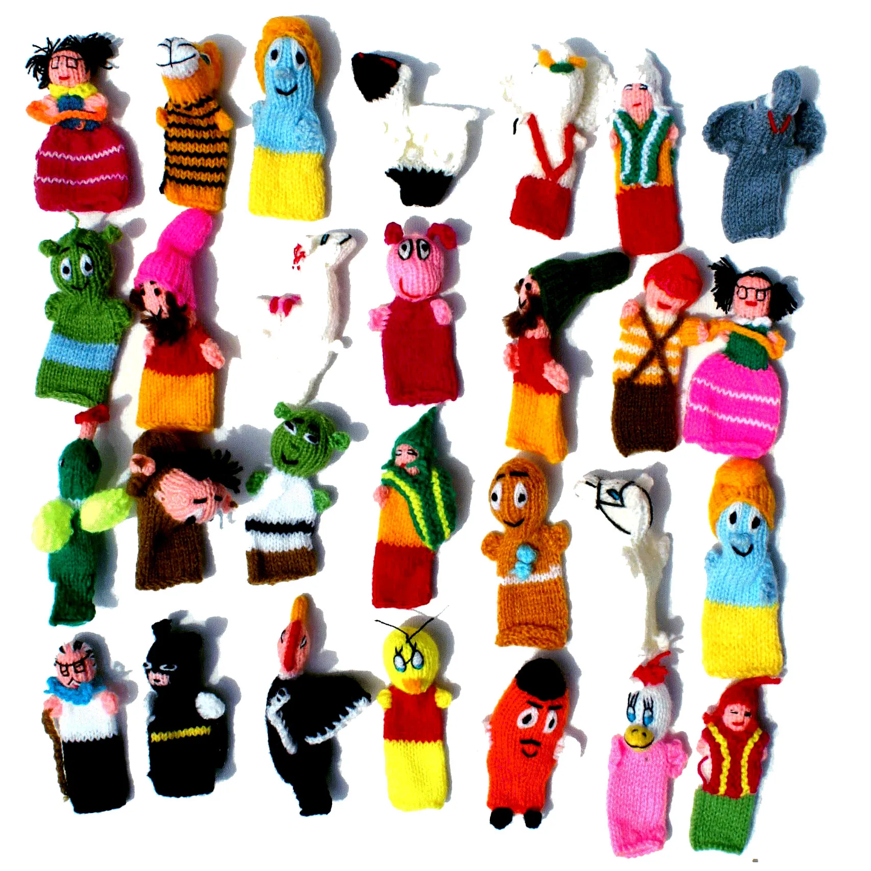 Finger Doll Puppet Alpaca Wool Original Colorful Patterns Nice Design Figures Animals, Animated Characters Baby Hand Toy