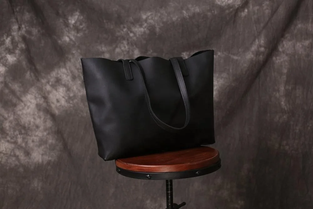 Designer Genuine Leather Lady Tote Handbags With Strip Wholesale Customized Shopping Bags For Women  TSL-0041