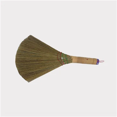 indoor sorghum grass broom with short handle/rattan handle