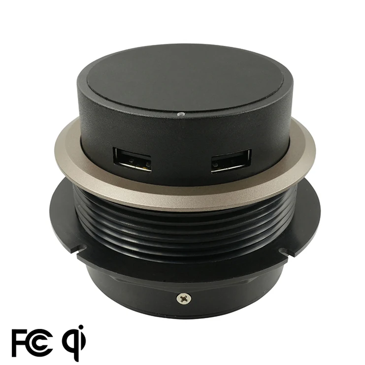 
Pop-up Qi Wireless Charger USB Built in Furniture Copper 