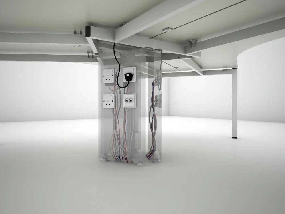 New Modern Apex Office Furniture Two Seater Office Partition table Desk Comes with Wire Terminal Malaysia