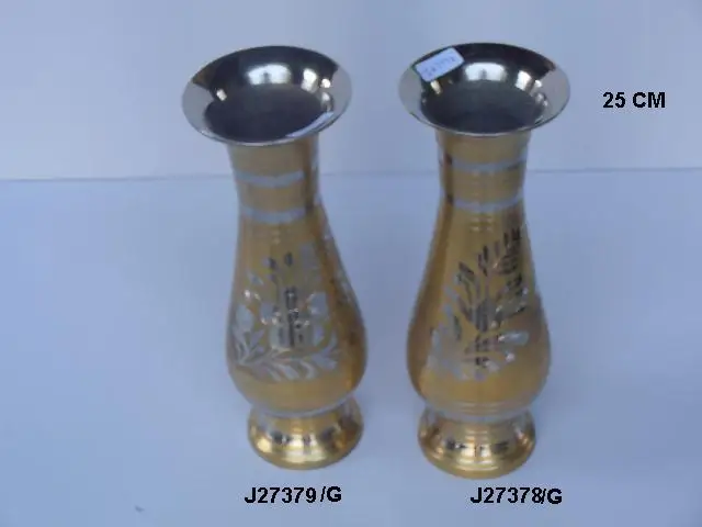 
Cast Brass Vase Mirror polished and painted 