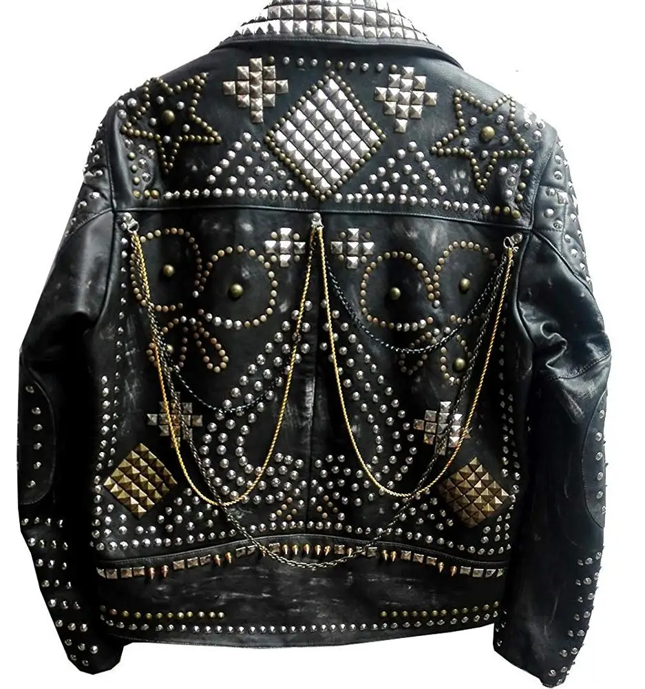 Heavy Metal - Punk Rock Star Studded Fitted Leather Jackets Unique Design unique design jackets