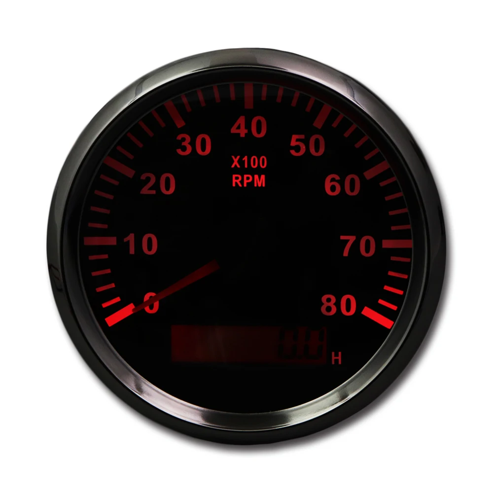 85mm 100% waterproof 8000 analog rpm hour meter tachometer