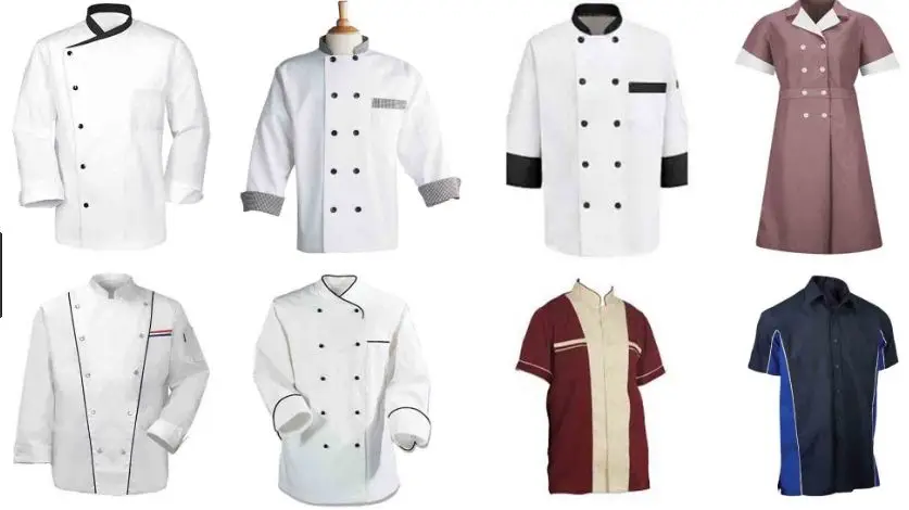 Cotton twill fabric made chef uniforms for hotel bar restaurant cook waiter staff