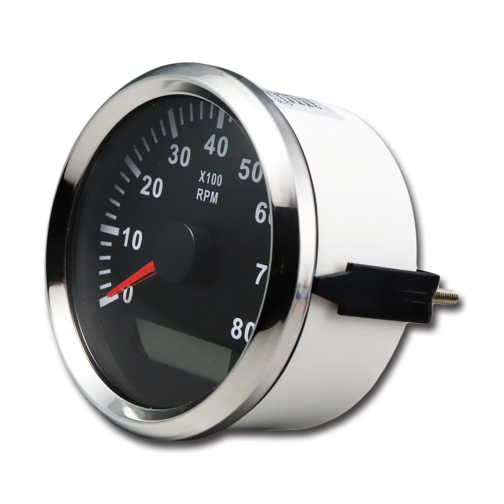85mm 100% waterproof 8000 analog rpm hour meter tachometer