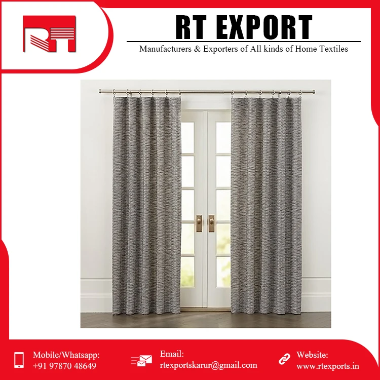 Hot Sale Home Decoration 100% Pure Cotton Material Long Door Curtains with Customized Print