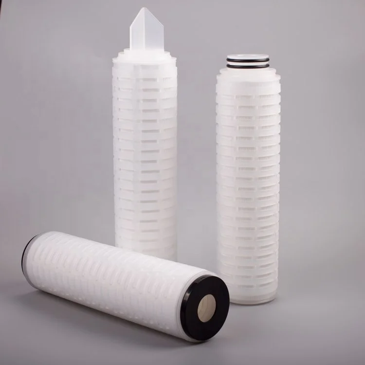 0.05 absolute 9.75 inch ptfe membrane pleated filter cartridge for chemical liquid filtration