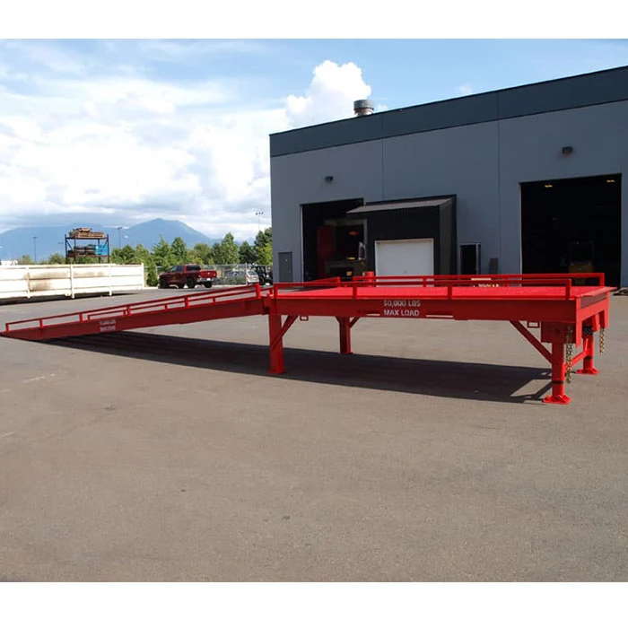 Синяя погрузочная разгрузочная рампа для транспортного средства