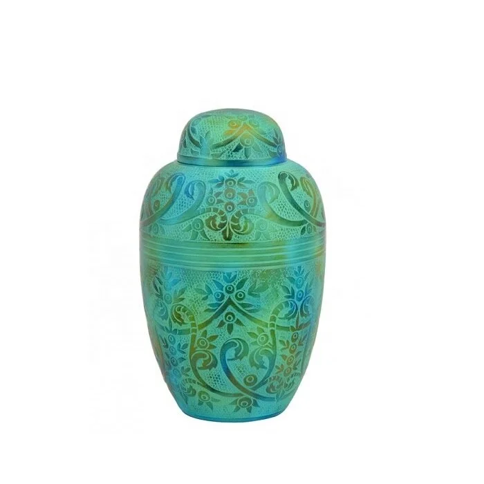 New Aqua Love Brass Urn For Home Decor