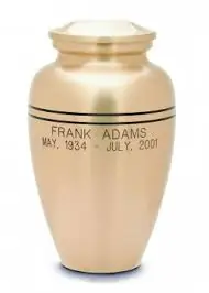 Brass Memorial Cremation urn
