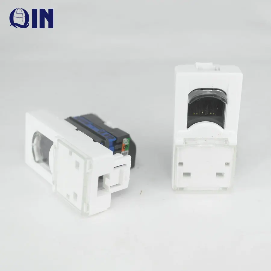 French type Single Port UTP RJ45 45*22.5mm face plate keystone Jack,  UTP Keystone Jack
