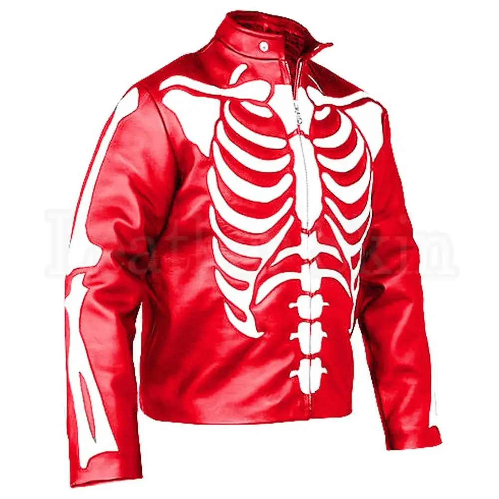 Skeleton Printing Street-wear Leather Jacket Western Style jacket