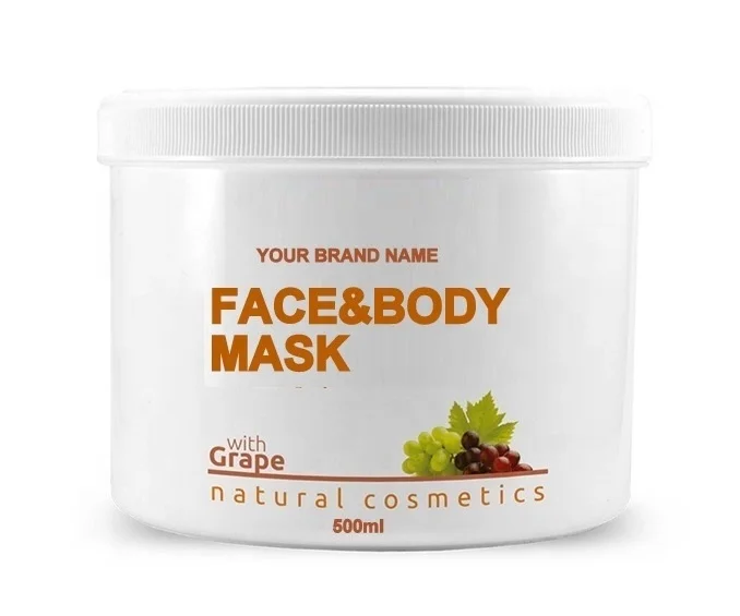 Face & Body Mask With Grape Oil - 500 ml 100% Natural Private Label | Wholesale | Bulk | Made in EU