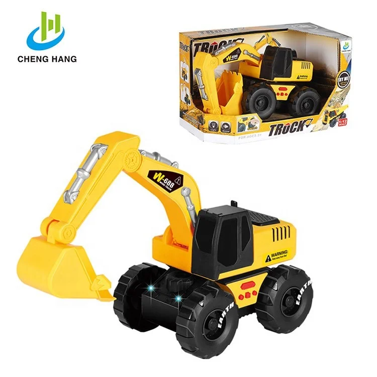 1:12 plastic model educational toys mini  Excavator  Construction Truck toy push car