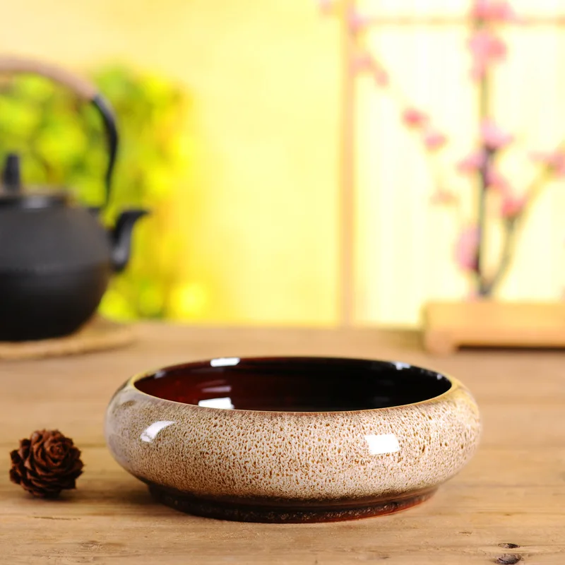 APHACATOP Traditional Design Wide Mouth Succulent Planter Ceramic