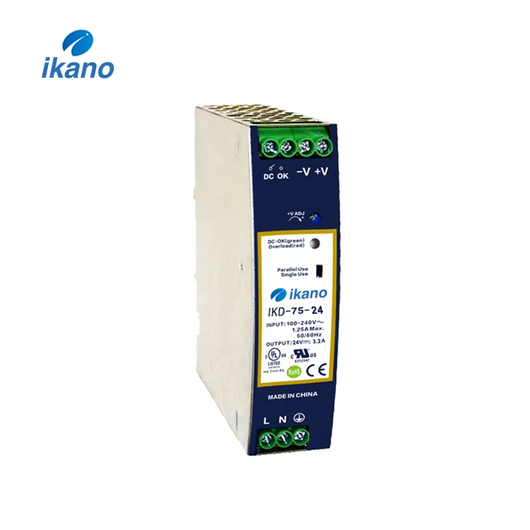 Блок питания на din-рейке с одинарным выходом высокой устойчивости 75 Вт/24 В