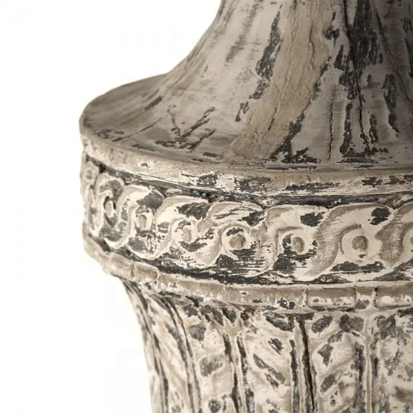 Reclaimed wooden carved round dining table