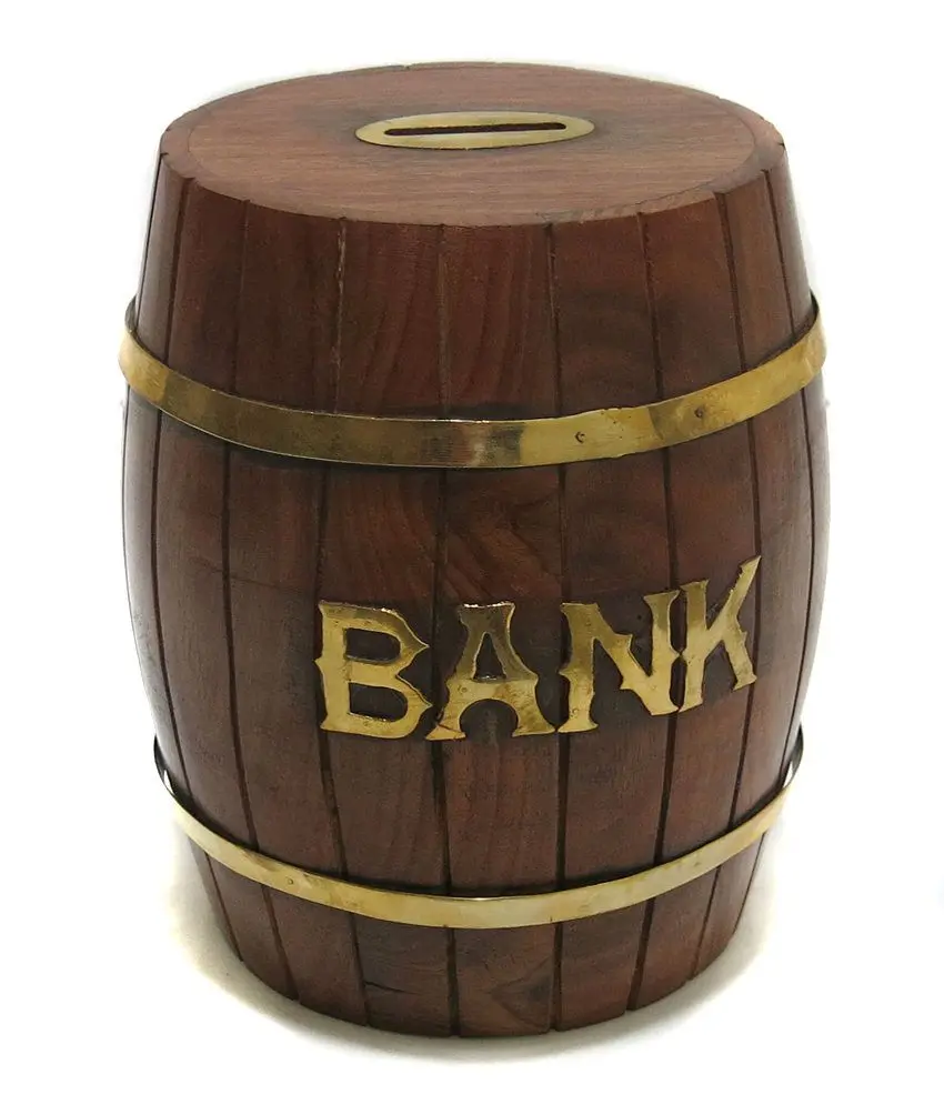 Wooden money bank