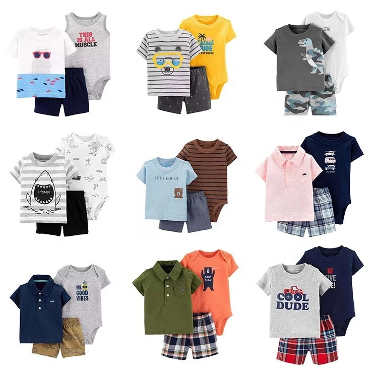 3pcs Wholesale 100% Cotton Animal Cute Bodysuits T-shirt Pants Newborn baby clothes